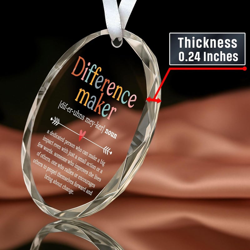 HEXMOZ Difference Maker - Appreciation for Women - Coworker Appreciation - Thank You Gifts, Inspiration Gifts for Women Boss Coworker Manager Teacher Nurse Mom Friend - Glass Christmas Ornament - Image 3